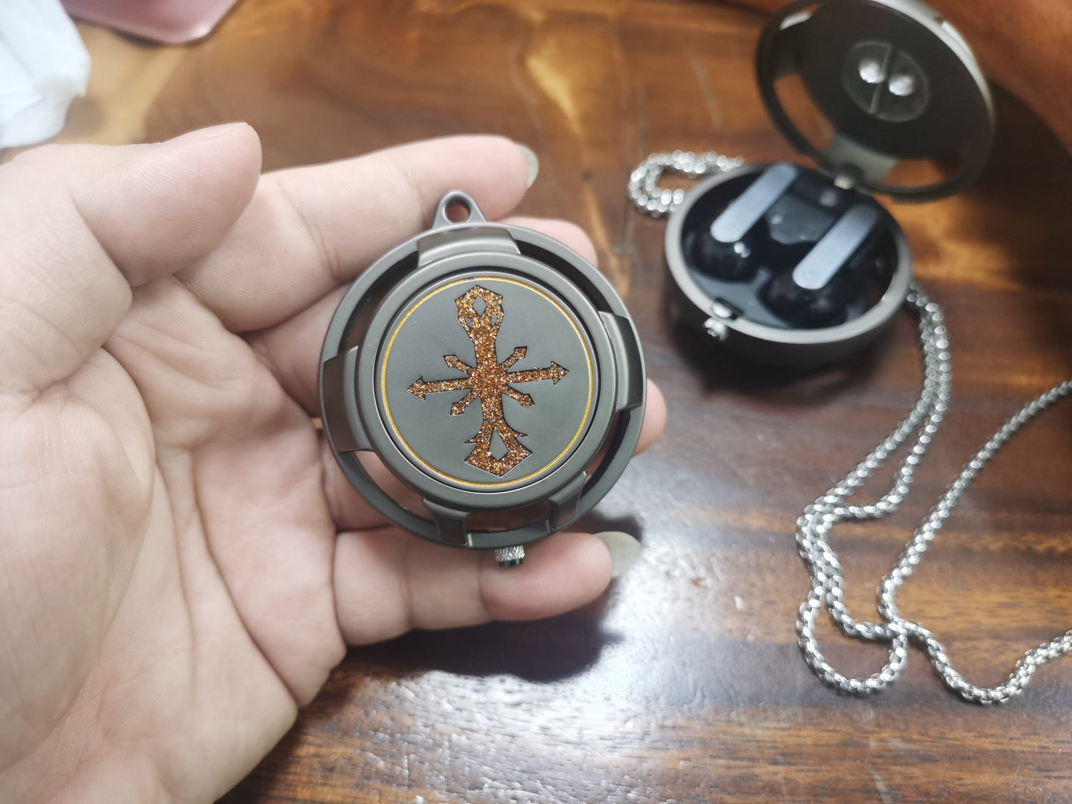 New product coming soon | Retro Pocket Watch Design Metal Wireless Earbuds